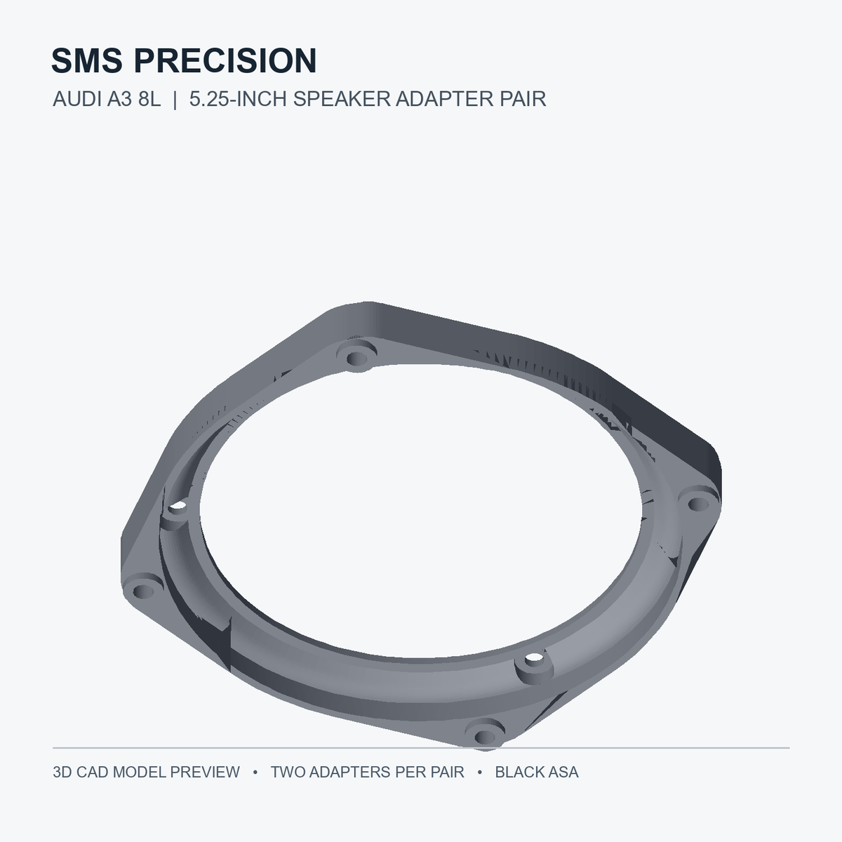 SMS Precision Audi A3 8L 5.25-Inch Front Speaker Adapters — Pair