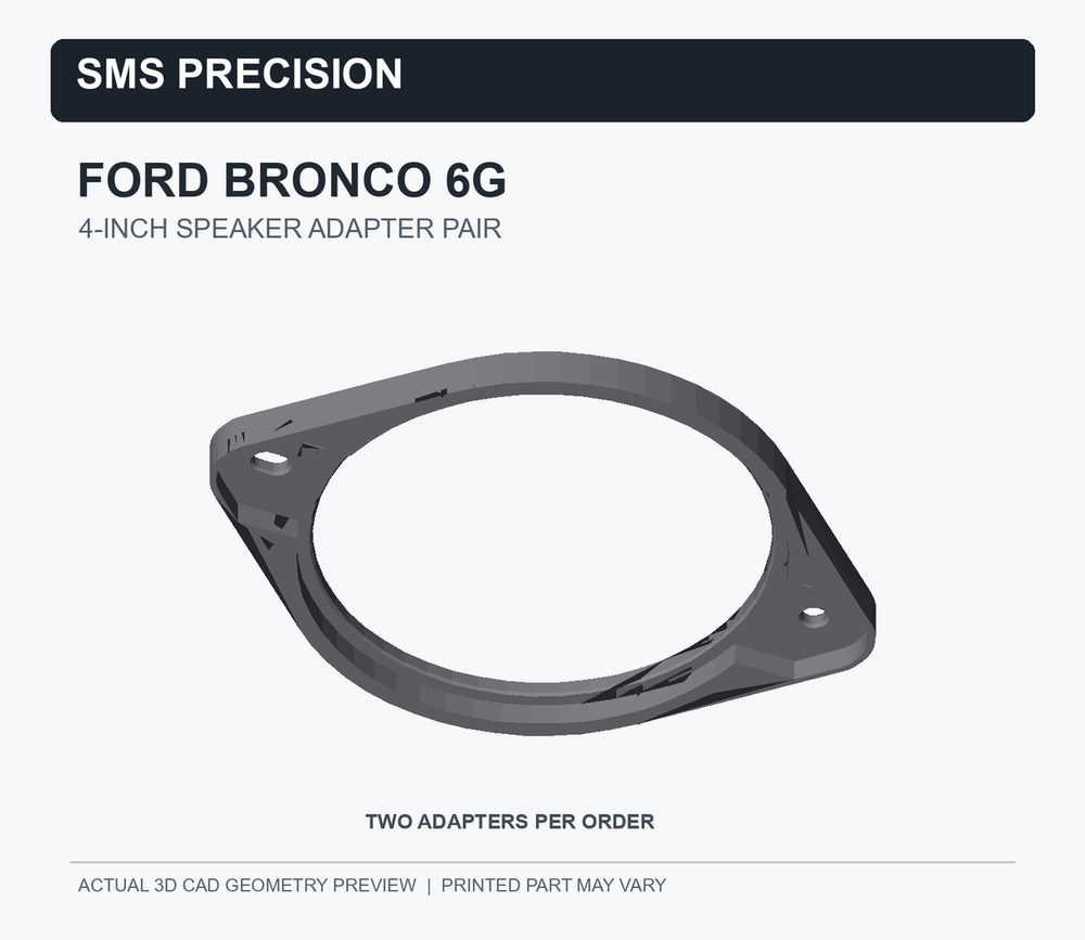 SMS Precision 2021–2024 Ford Bronco 6G 4-Inch Speaker Adapters — Pair