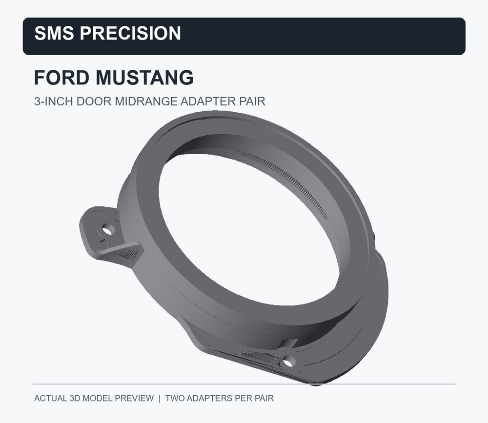 SMS Precision 2015–2023 Ford Mustang 3-Inch Door Midrange Adapter Pair