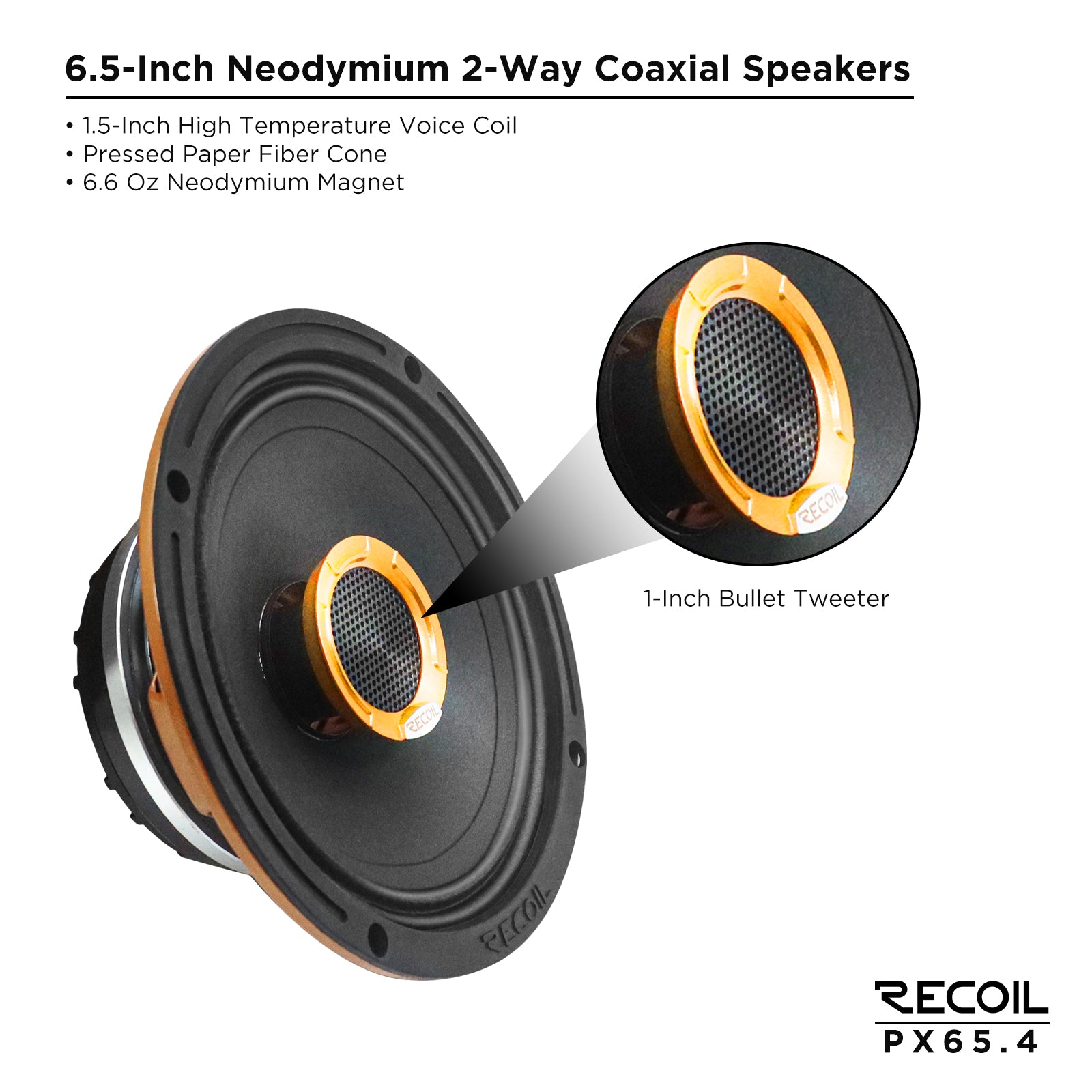 Recoil Audio PX65.4 Speakers product image at SMS Car Audio