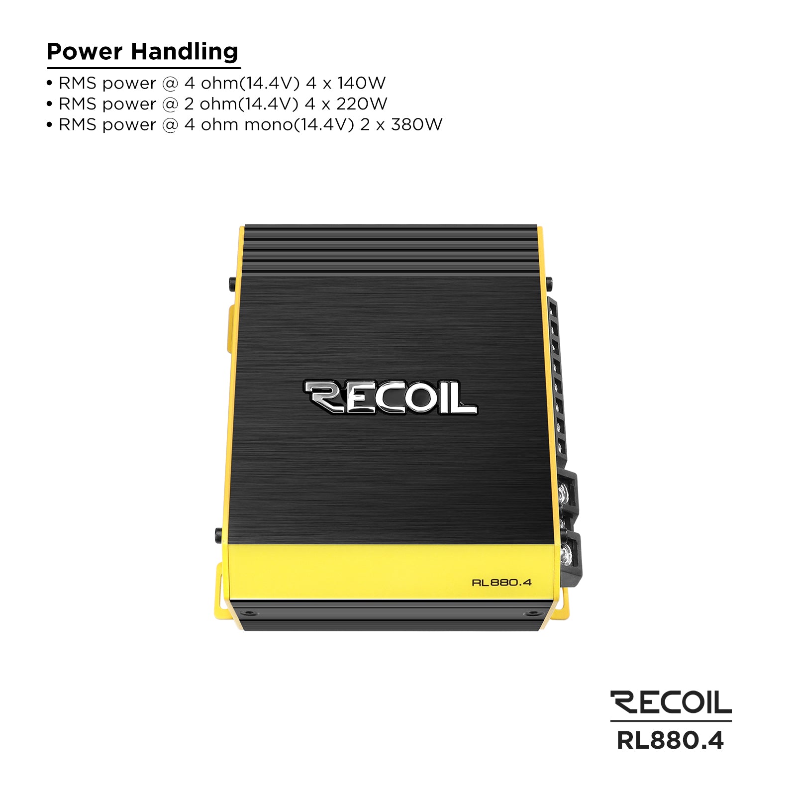 Recoil Audio RL880.4 Amplifier product image at SMS Car Audio