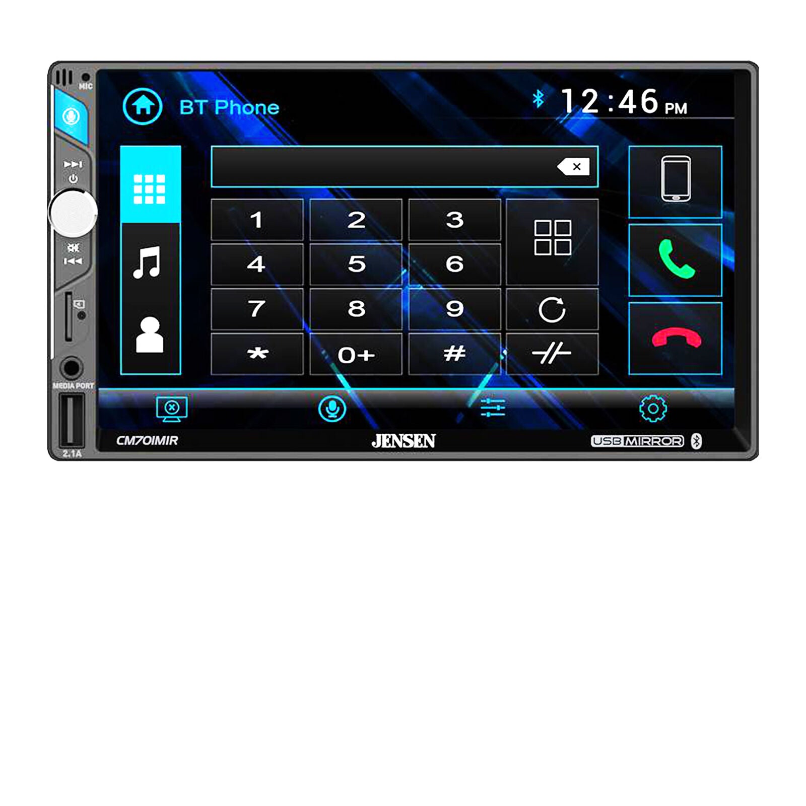 Jensen 7" 2-Din Touchscreen LCD USB Screen Mirroring Bluetooth Multimedia Radio