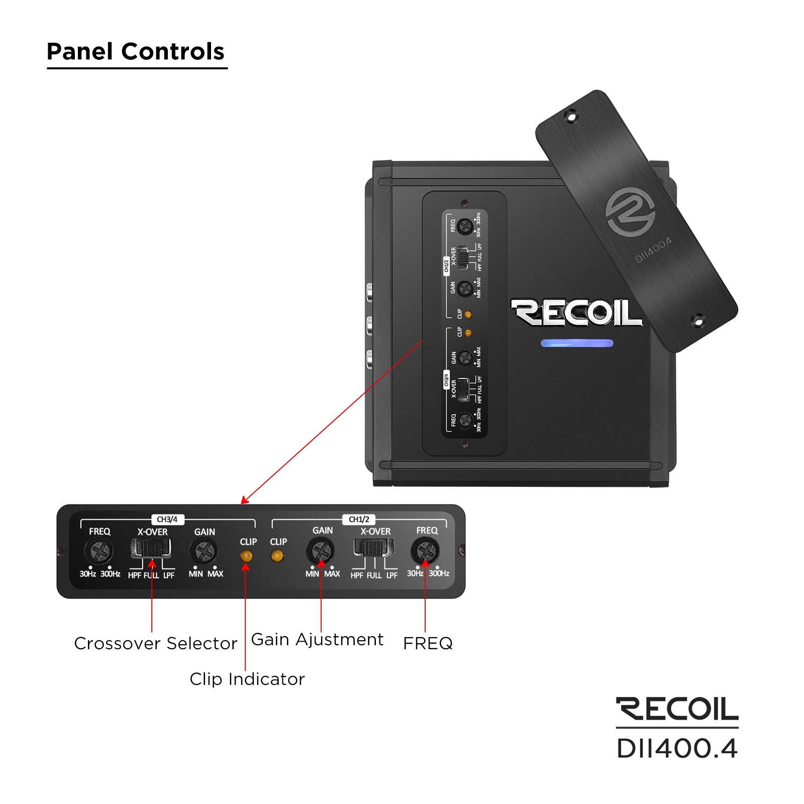 Recoil Audio DII400.4 Amplifier product image at SMS Car Audio