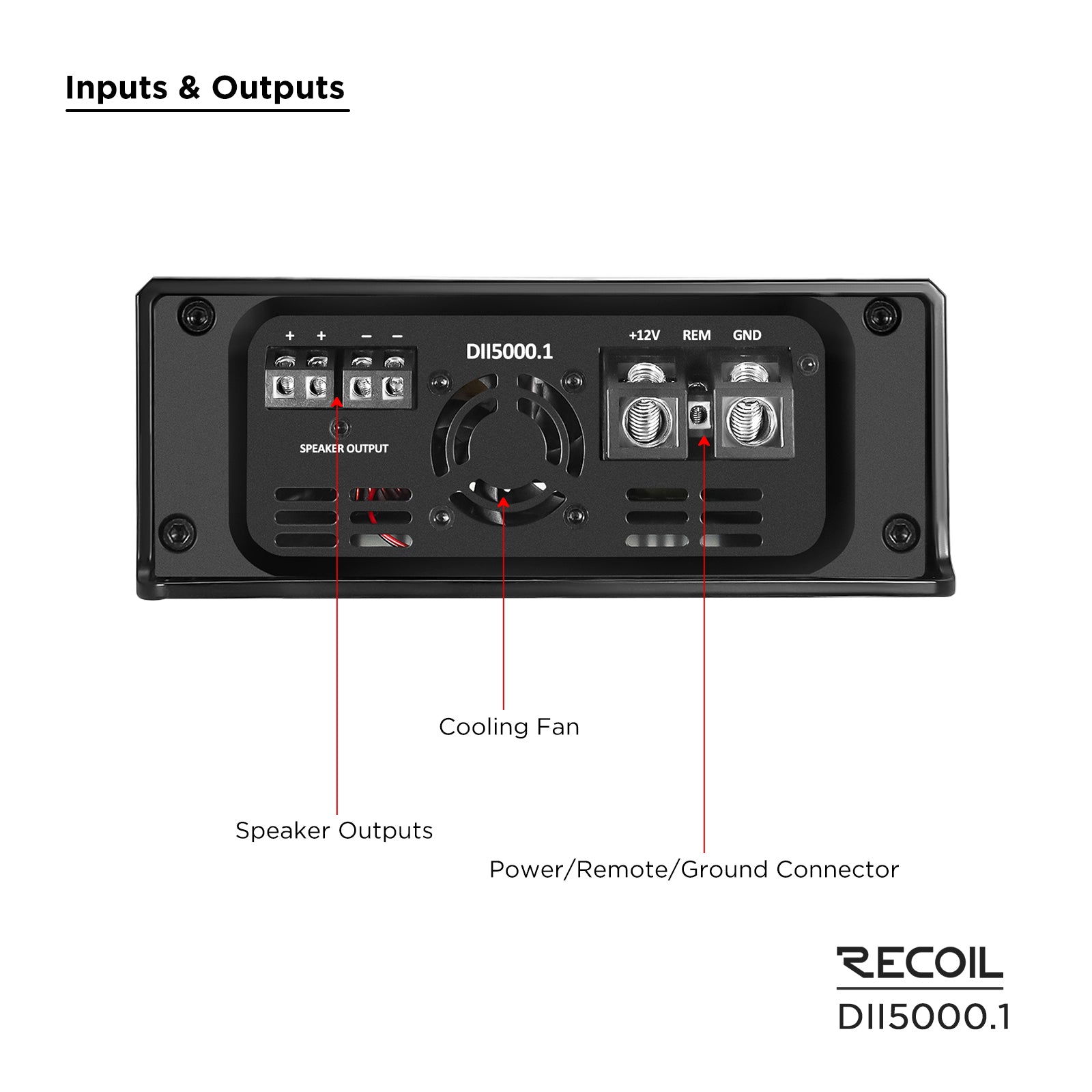 Recoil Audio DII5000.1 Amplifier product image at SMS Car Audio