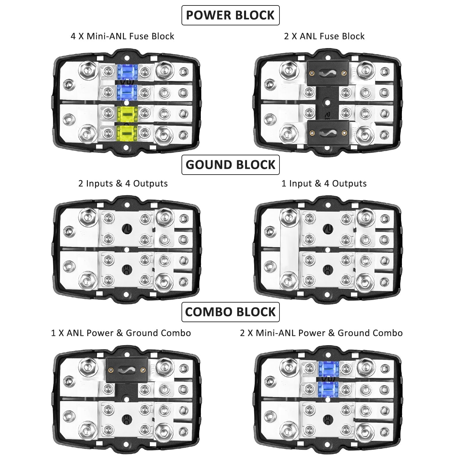 MFH24 - 4-Way Mini-ANL/ANL Fused Distribution Block