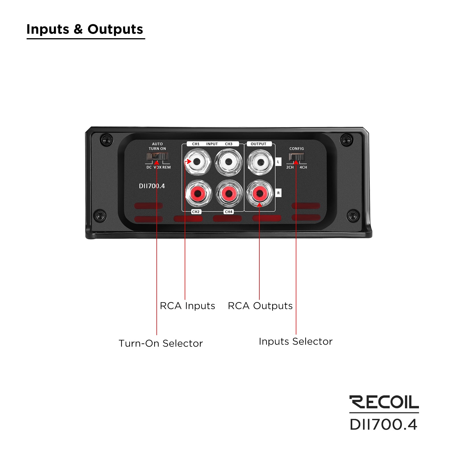 Recoil Audio DII700.4 Amplifier product image at SMS Car Audio
