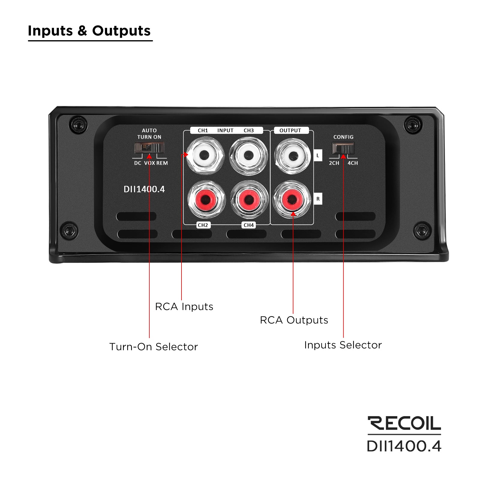 Recoil Audio DII1400.4 Amplifier product image at SMS Car Audio