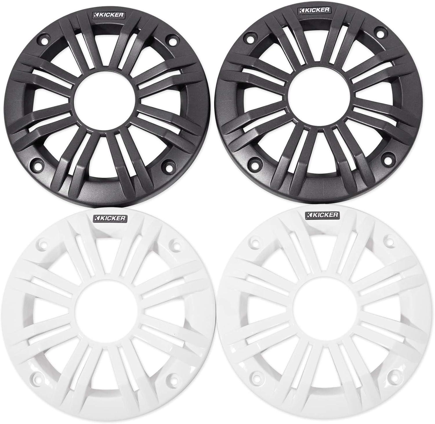 (OPEN BOX) 45KM44 KICKER KM Series 4" Inch Coaxial 2 Way Marine Waterproof Speakers 50W RMS 4 Ohm (Pair)