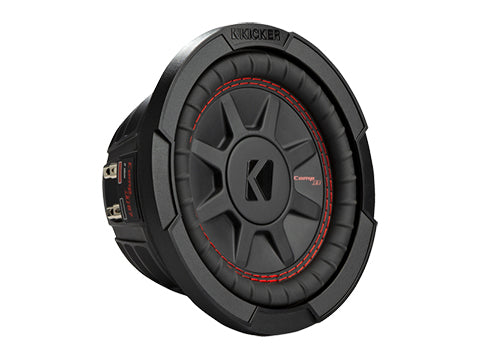 Kicker CompRT 6.75-inch shallow subwoofer right three-quarter view
