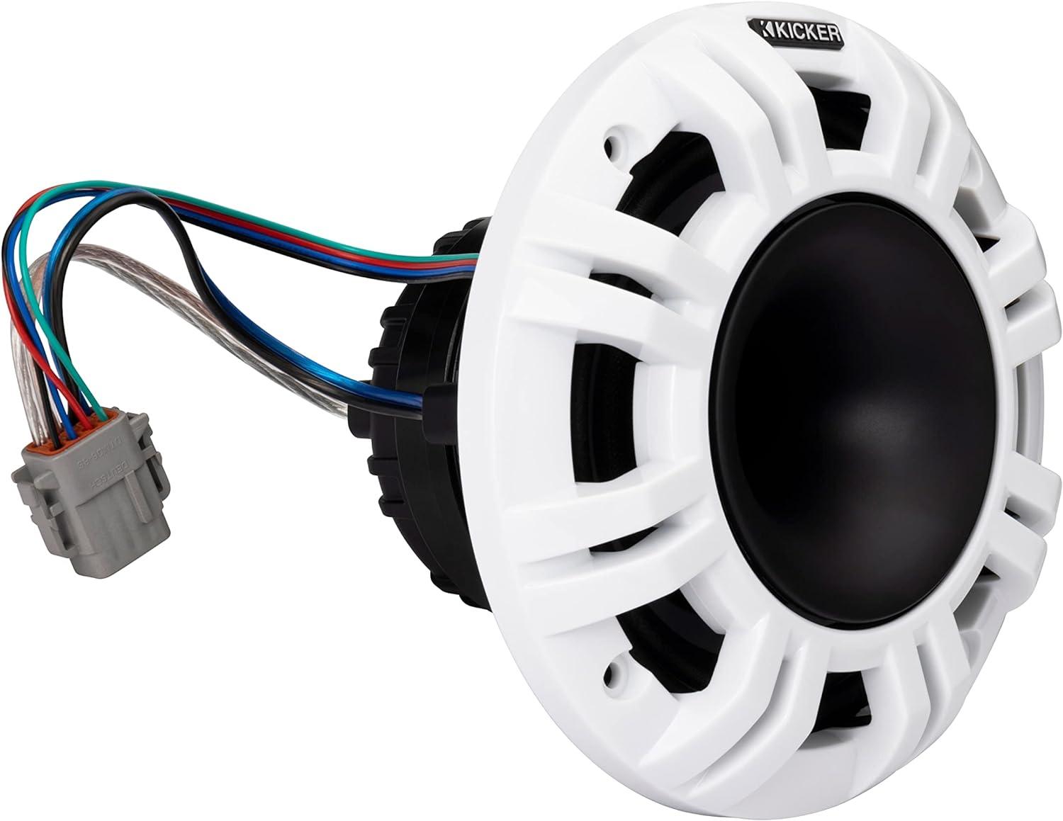 48KMXL654 KICKER KMXL Series 6.5" 6 1/2 Inch Marine Horn Loaded Compression Driver w/LEDs Coaxial Speaker 4-Ohm (Pair)