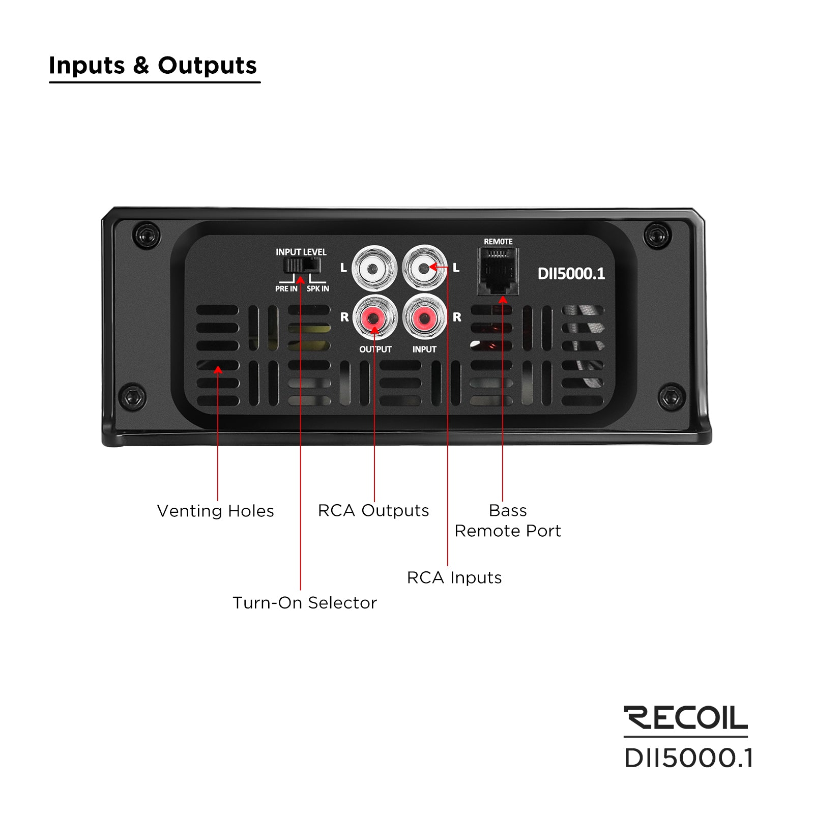 Recoil Audio DII5000.1 Amplifier product image at SMS Car Audio