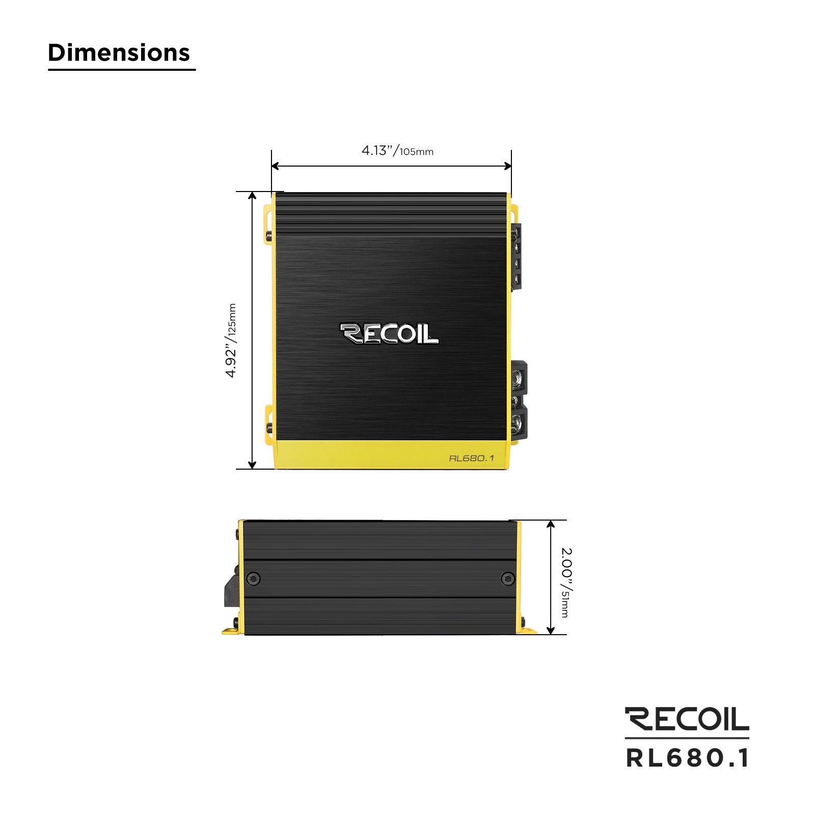 Recoil Audio RL680.1 Amplifier product image at SMS Car Audio