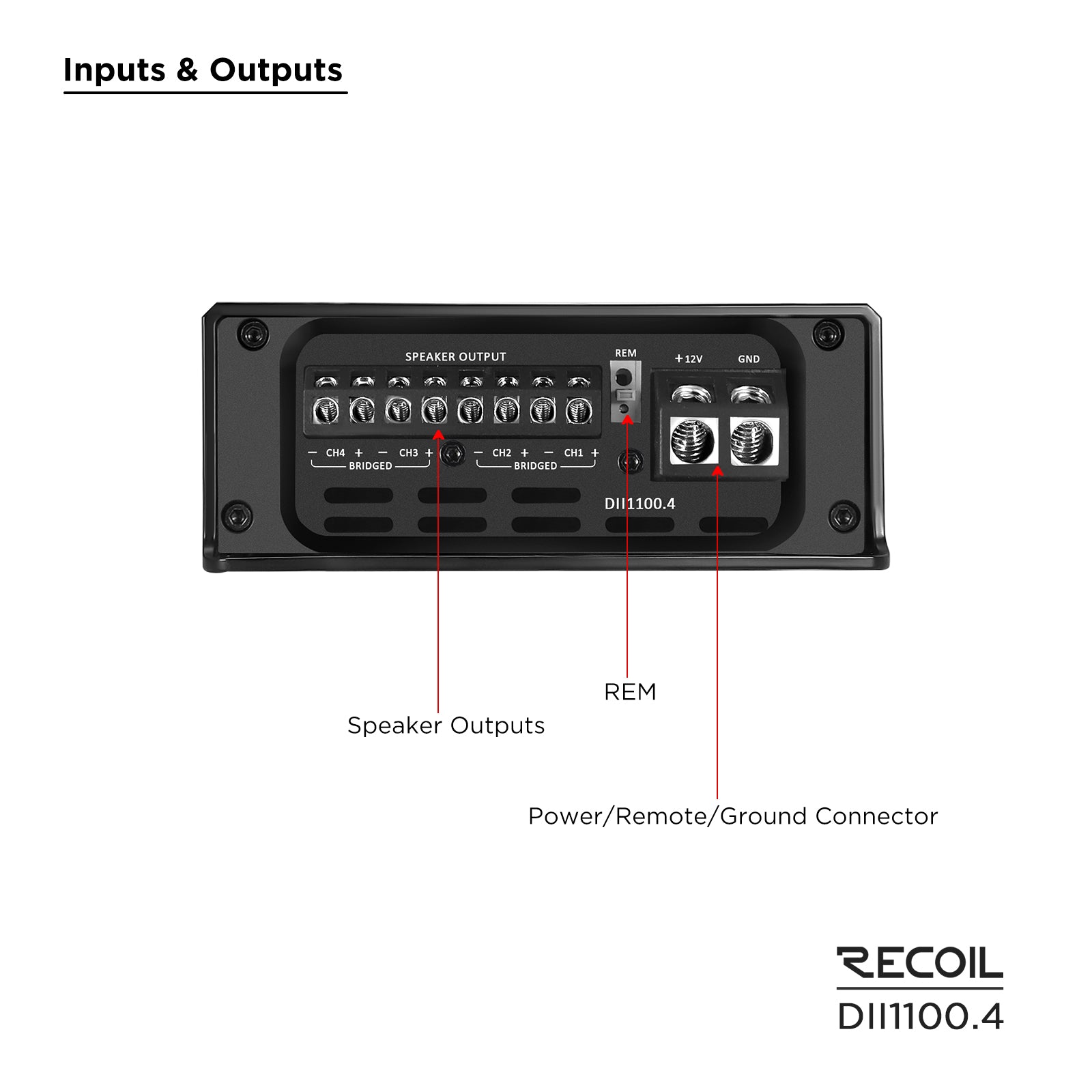 Recoil Audio DII1100.4 Amplifier product image at SMS Car Audio