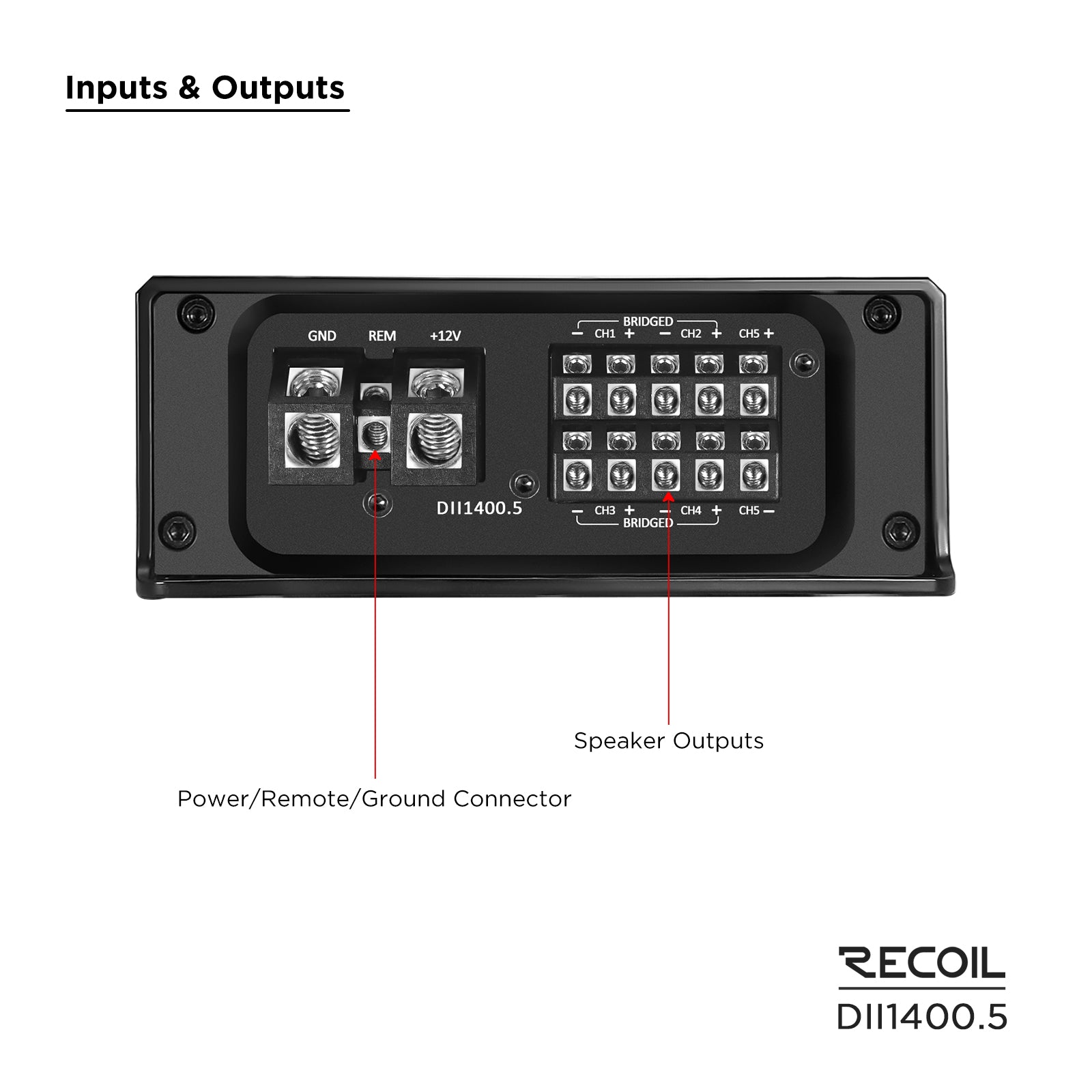 Recoil Audio DII1400.5 Amplifier product image at SMS Car Audio