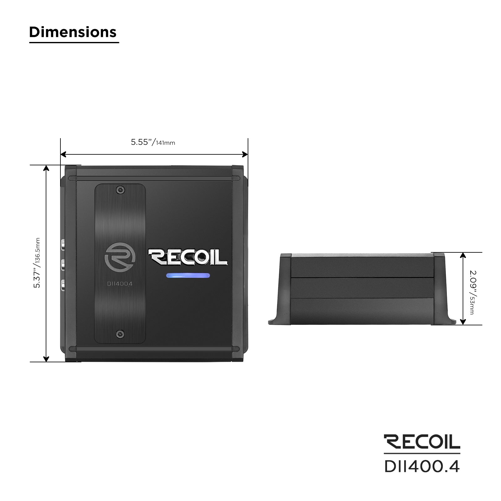 Recoil Audio DII400.4 Amplifier product image at SMS Car Audio