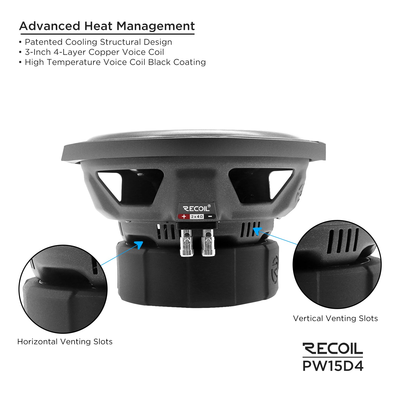 Recoil Audio PW15D4 Echo Pro " Subwoofer product image at SMS Car Audio