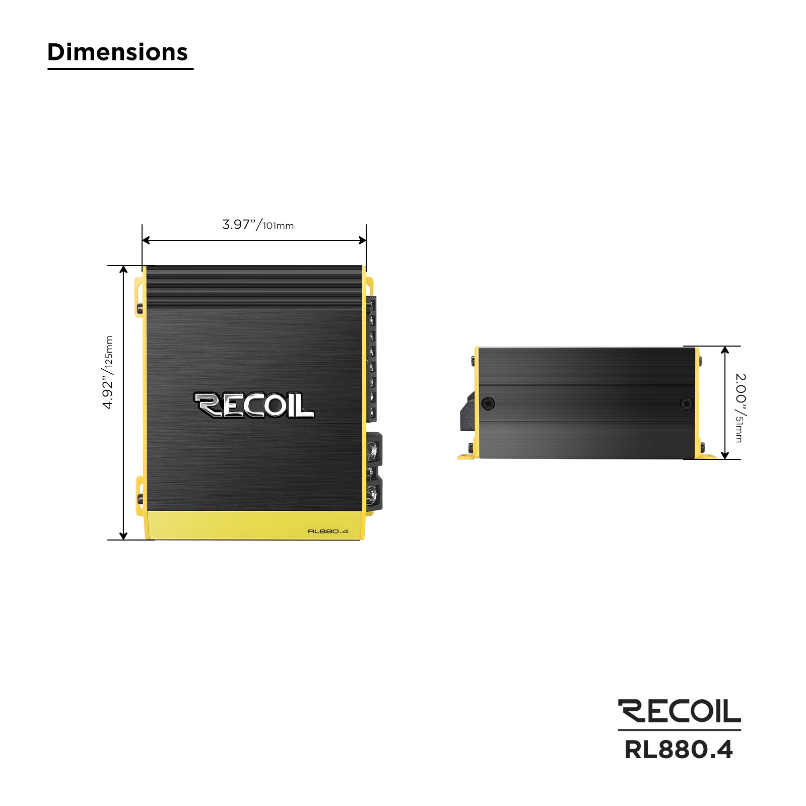 Recoil Audio RL880.4 Amplifier product image at SMS Car Audio