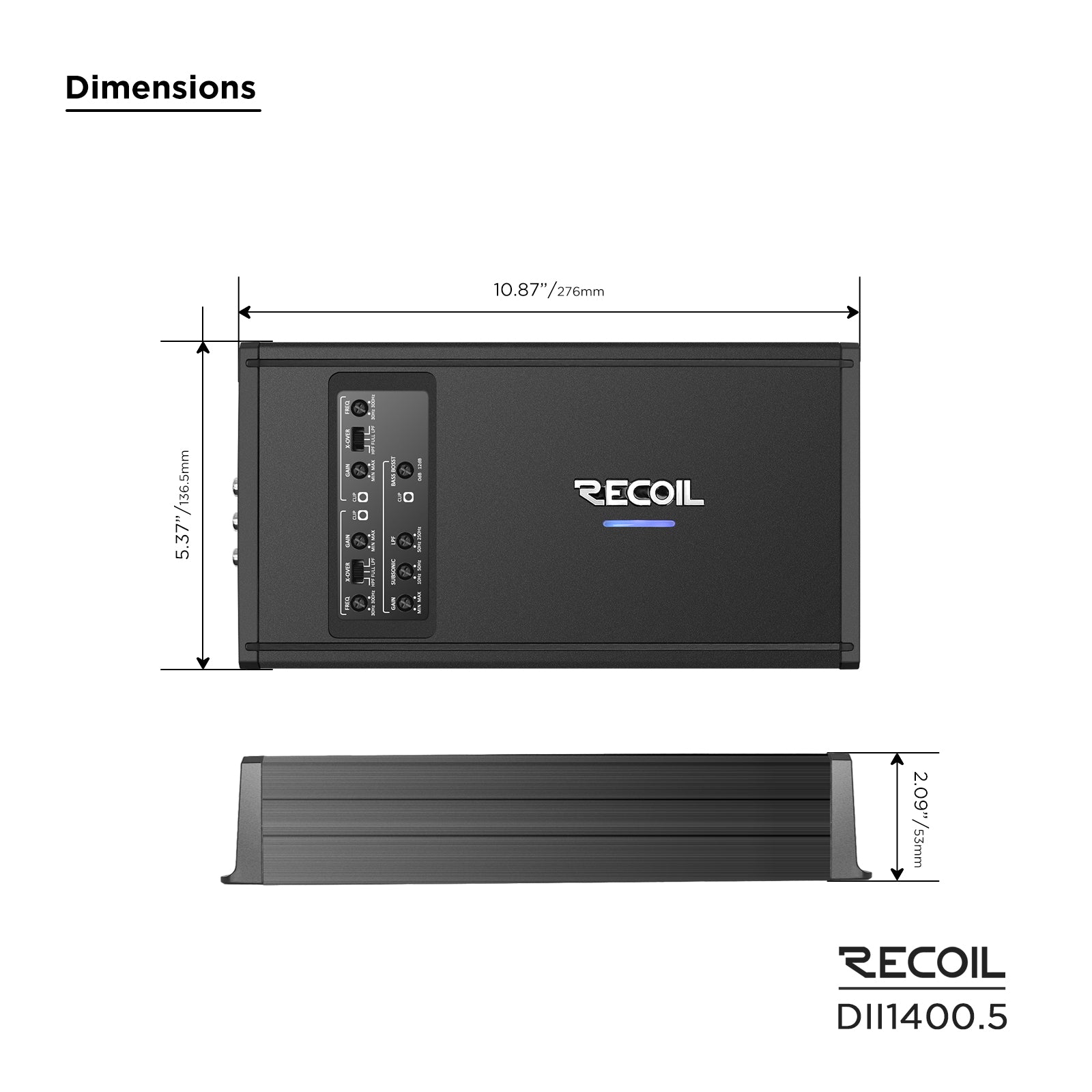 Recoil Audio DII1400.5 Amplifier product image at SMS Car Audio