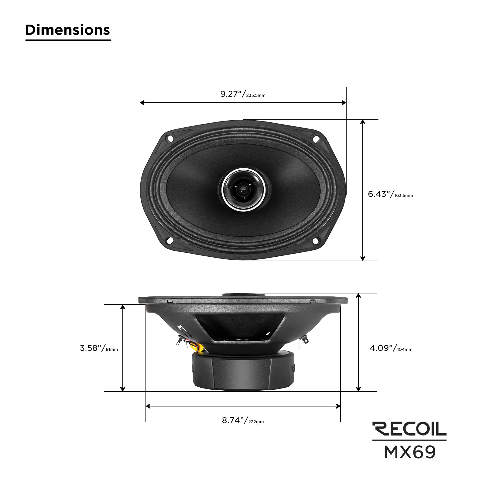 Recoil Audio MX69 Speakers product image at SMS Car Audio