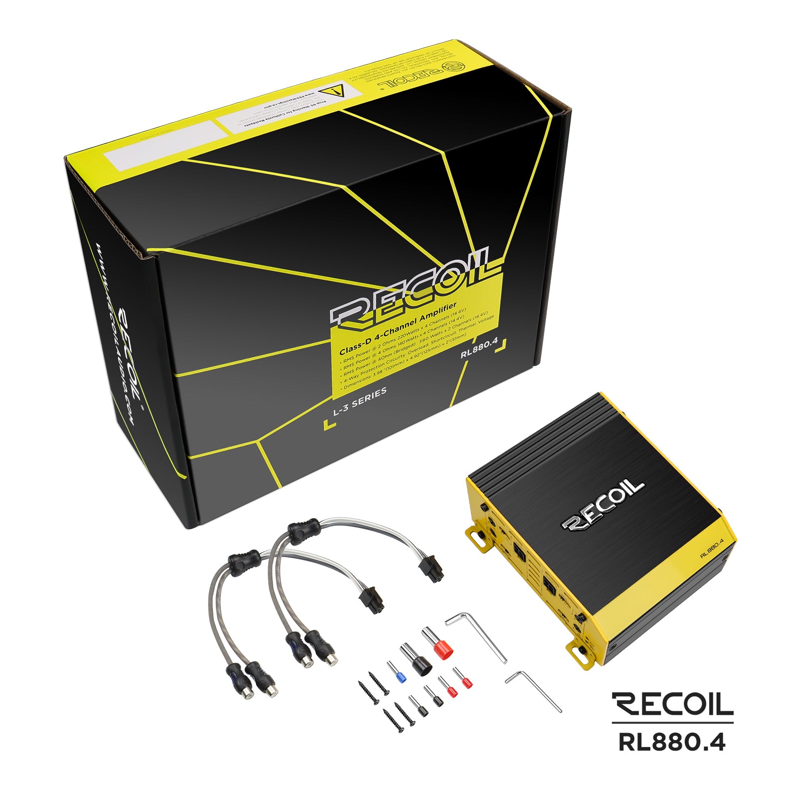 Recoil Audio RL880.4 Amplifier product image at SMS Car Audio