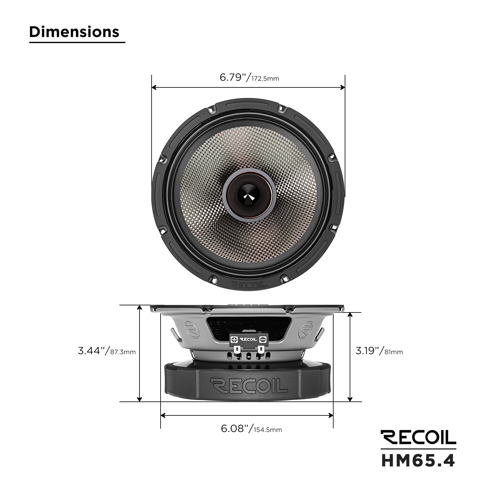 Recoil Audio HM65.4 6.5-Inch Pro Midrange Speaker