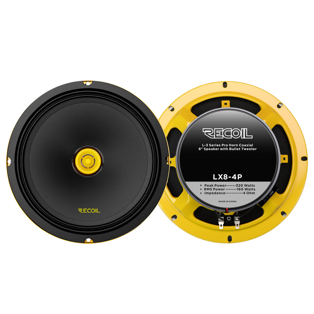Recoil Audio LX8-4P 8-Inch Pro Horn Coaxial Speakers product image | SMS Car Audio