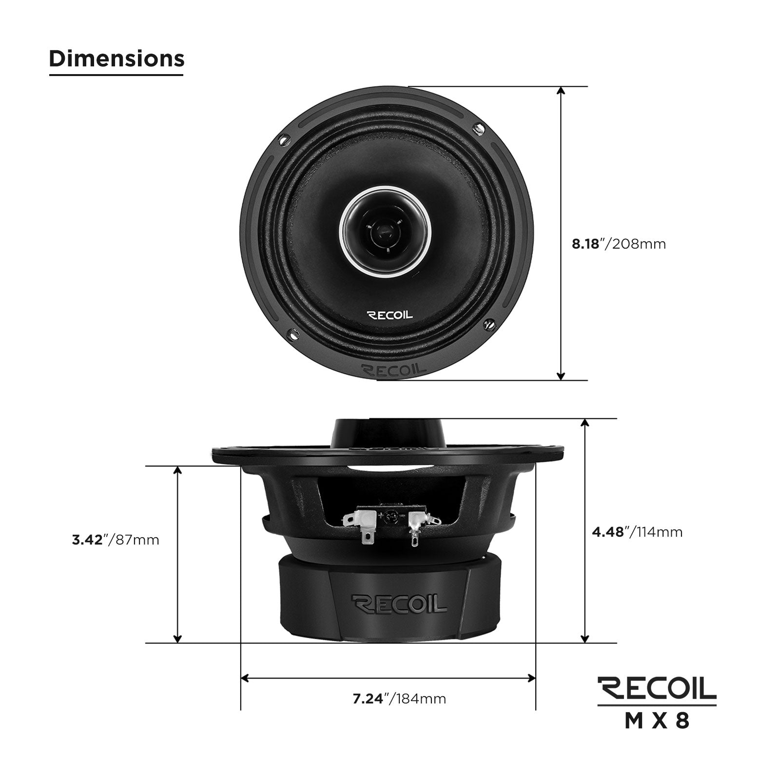 Recoil Audio MX8 8-Inch Pro Coaxial Speakers