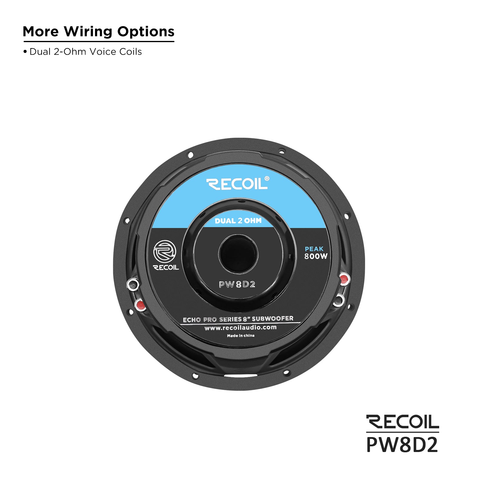 Recoil Audio PW8D2 Echo Pro 8" Subwoofer product image at SMS Car Audio