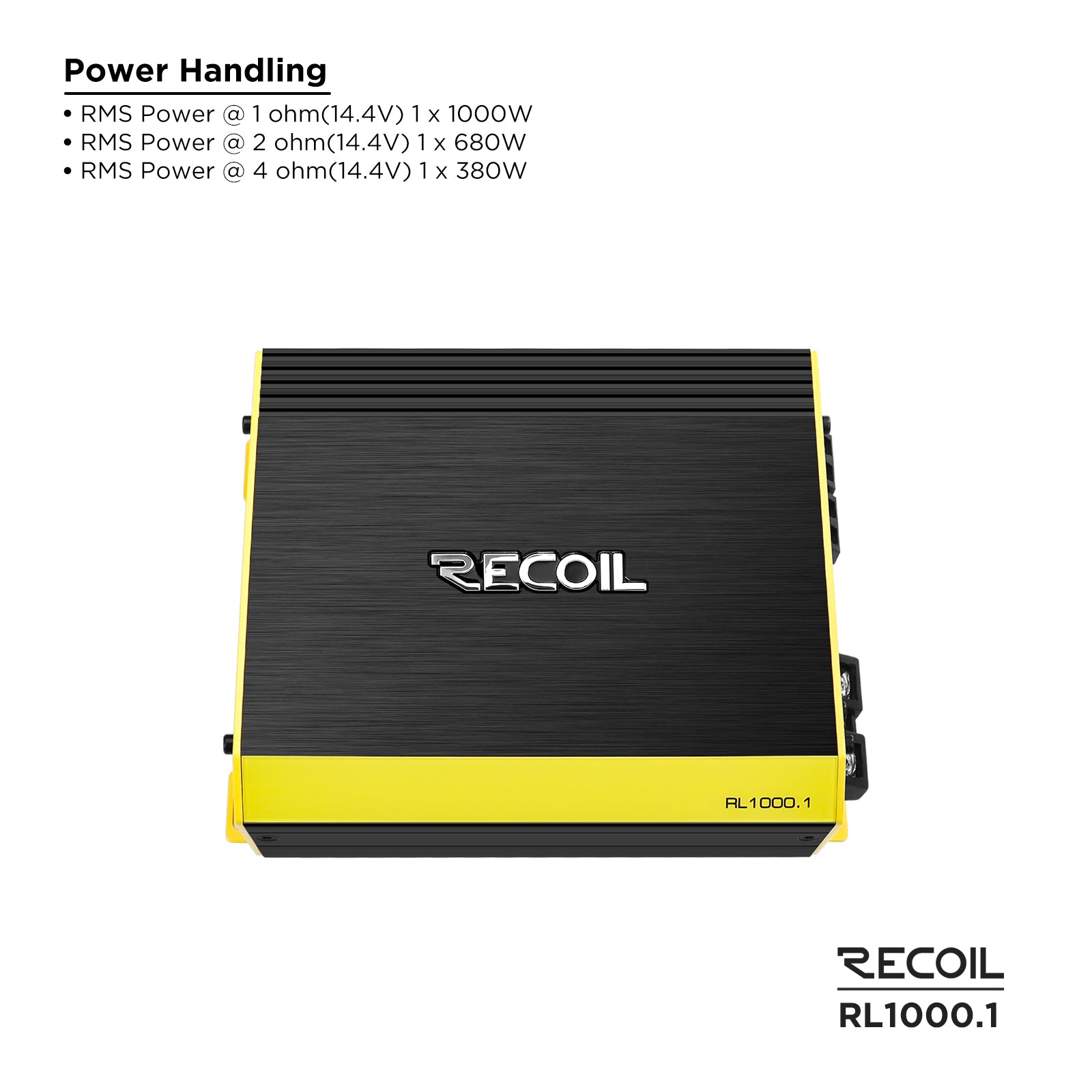 RL1000.1 L-3 Series Mono Block Amplifier – 1000W RMS Power (1x1000W @1Ω) for Competition Bass
