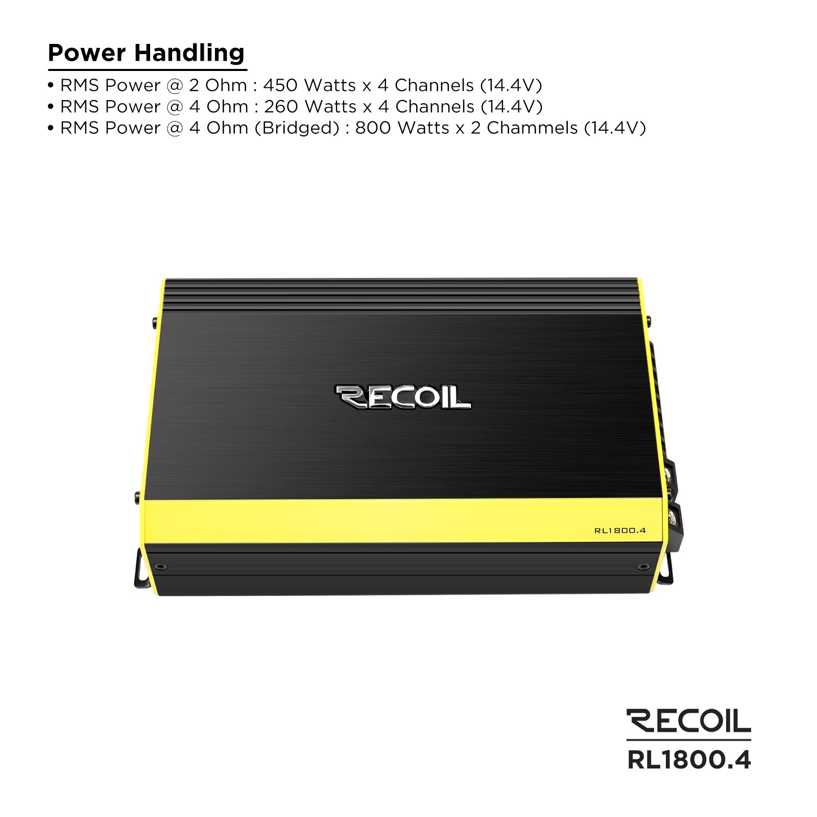 Recoil Audio RL1800.4 4-Channel Amplifier