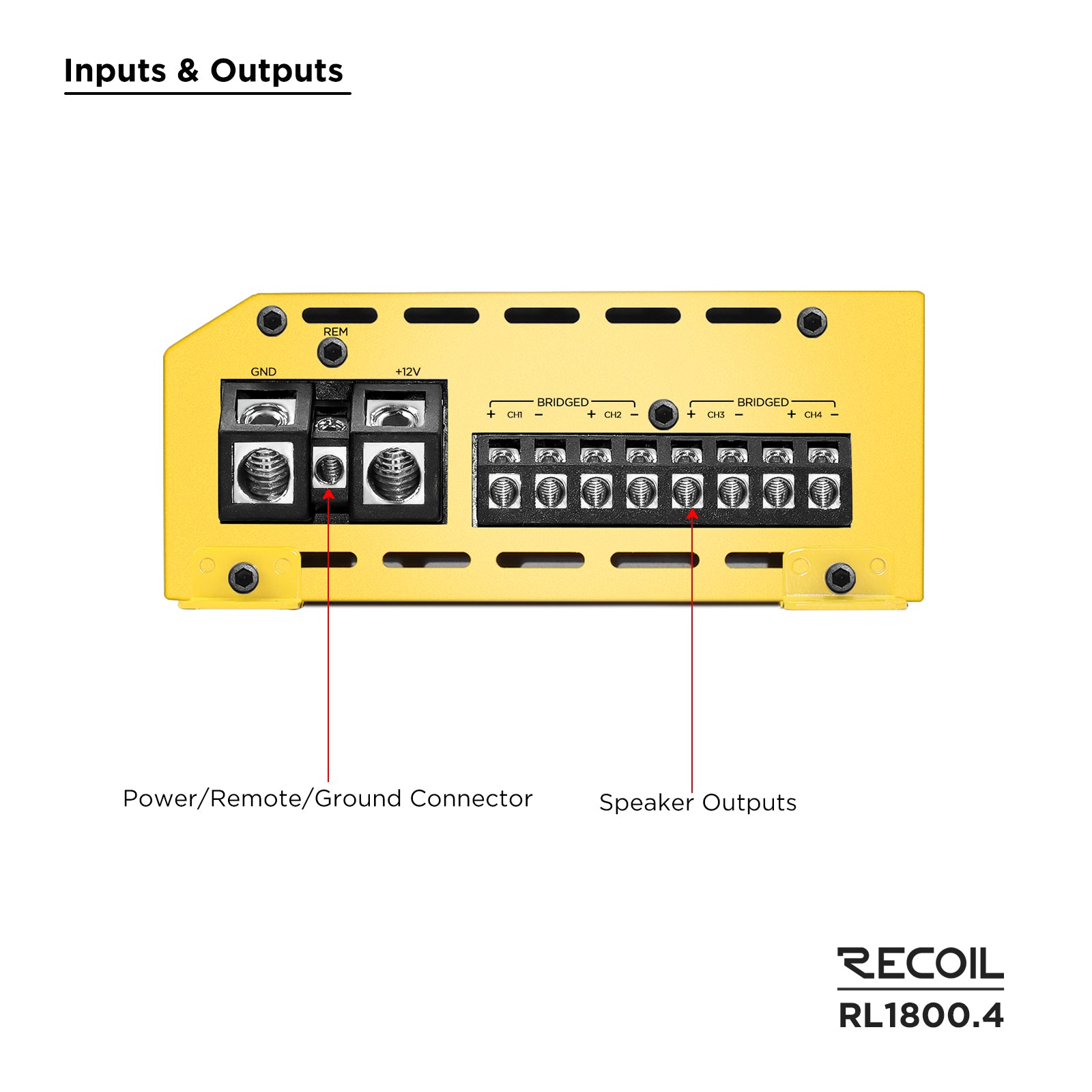 Recoil Audio RL1800.4 4-Channel Amplifier