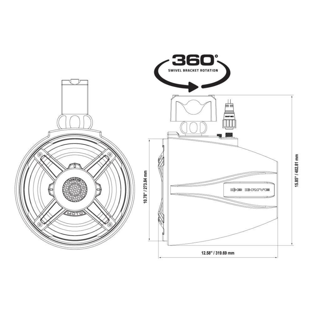 Apt10moto-g2: 10’’ Tower Loudspeakers W/rgb Accent Lighting