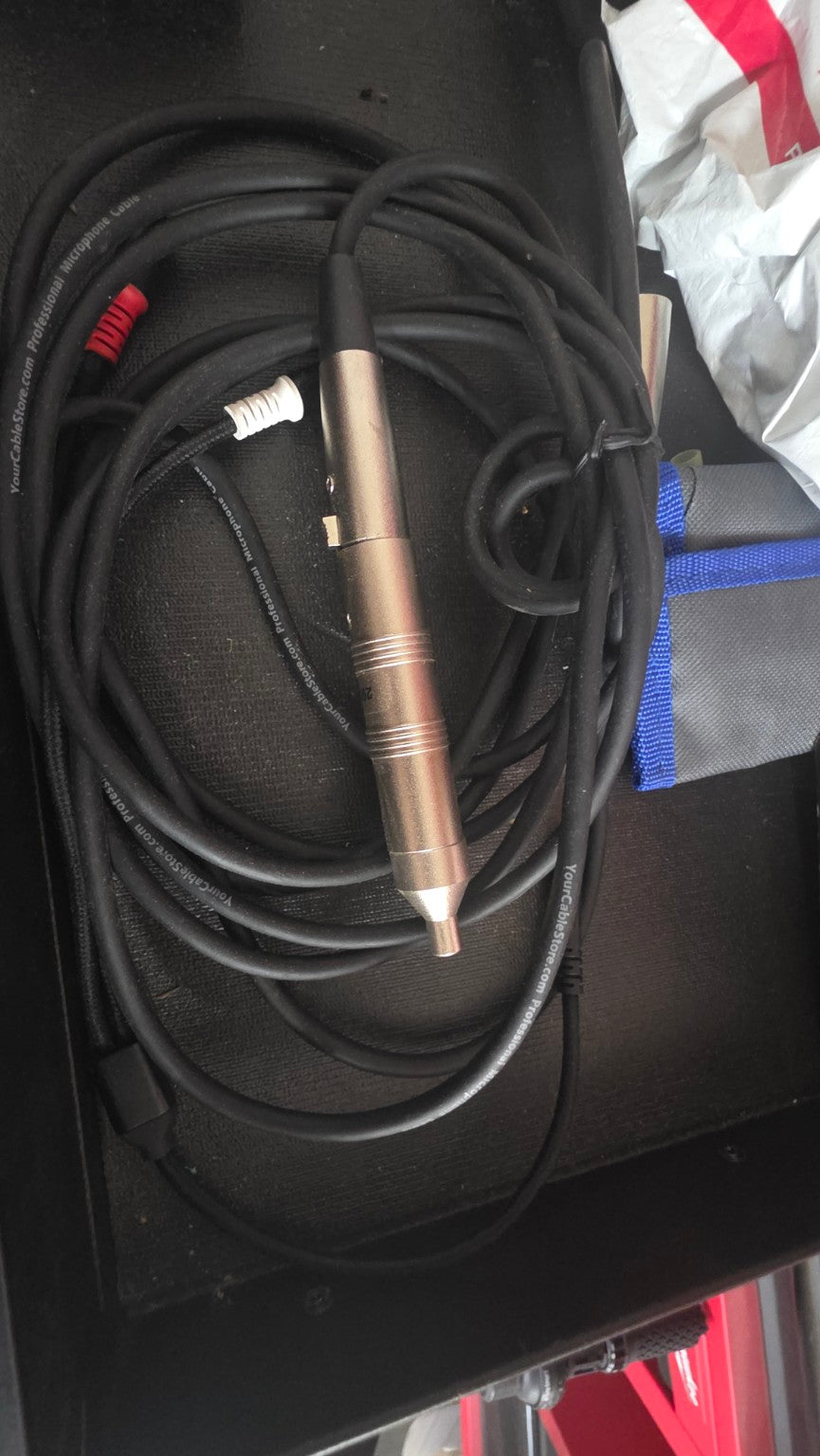Used AudioControl CM-10 calibrated omnidirectional RTA measurement microphone with connected XLR microphone cable, actual SMS Car Audio clearance item