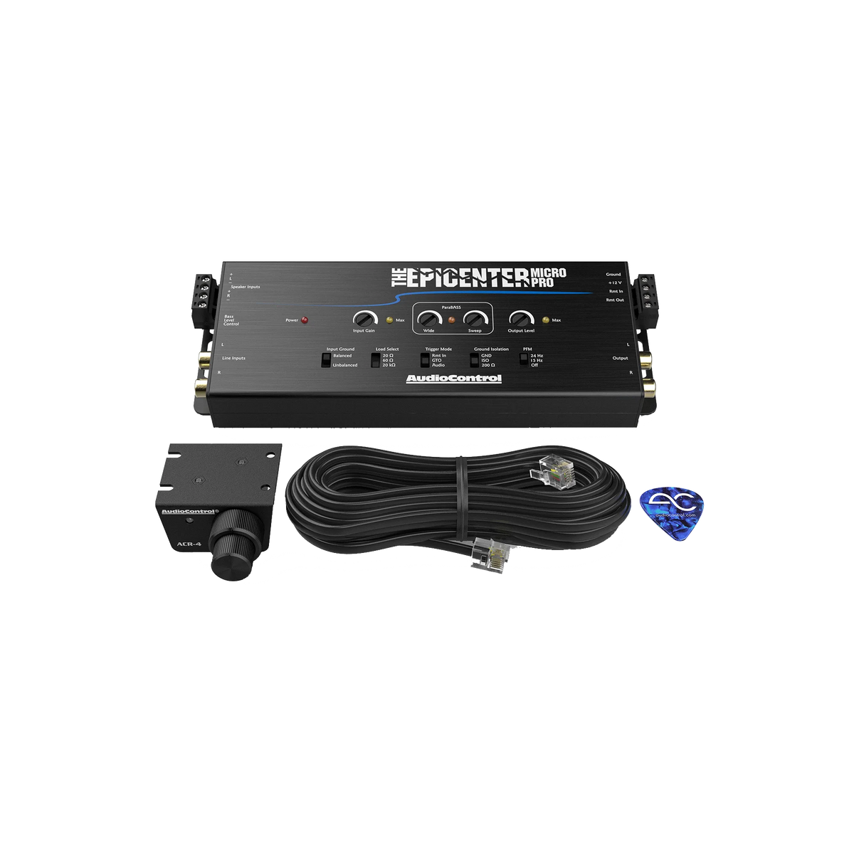 AudioControl EPICENTER Micro PRO bass restoration processor and line output converter with ACR-4 remote