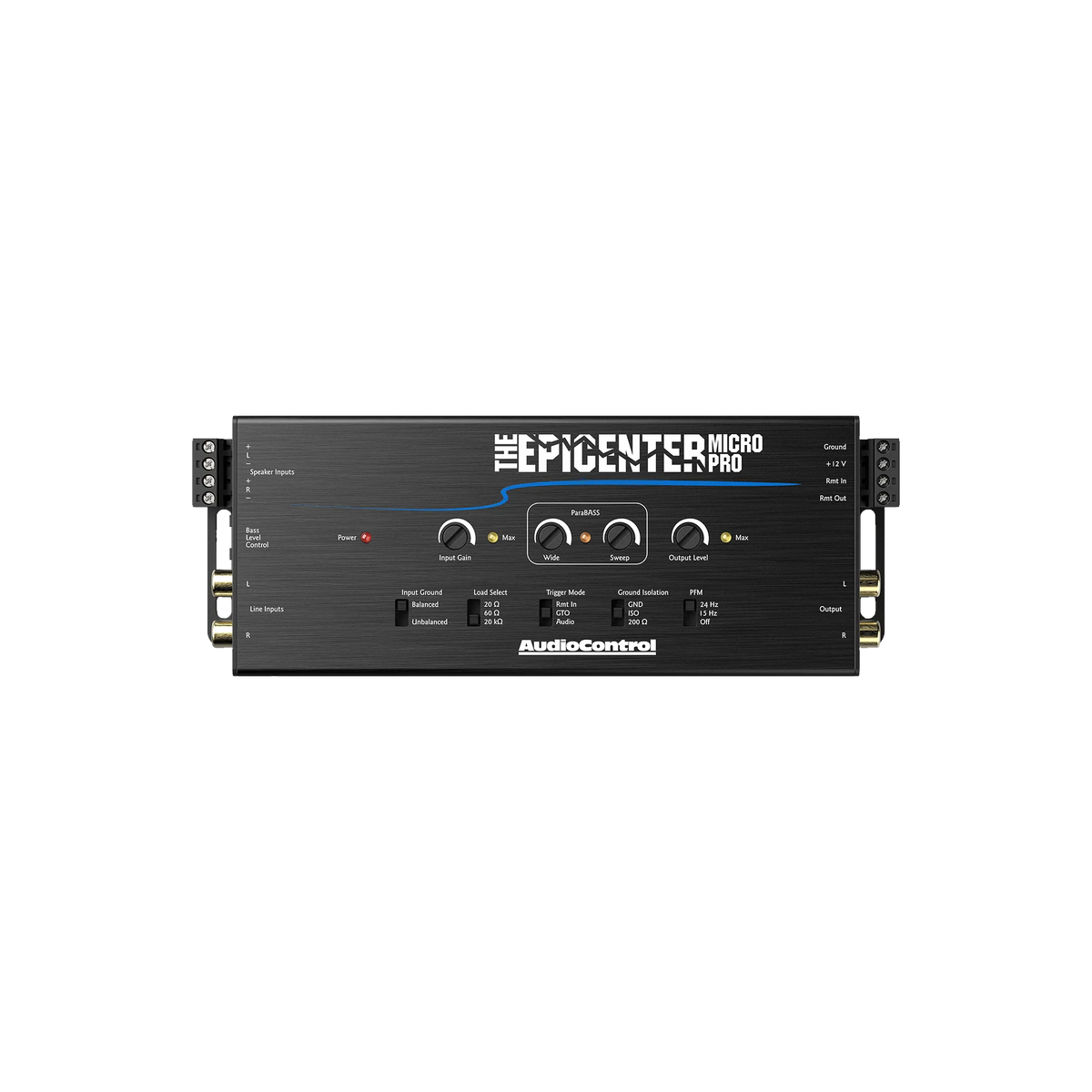 AudioControl EPICENTER Micro PRO top controls and connections