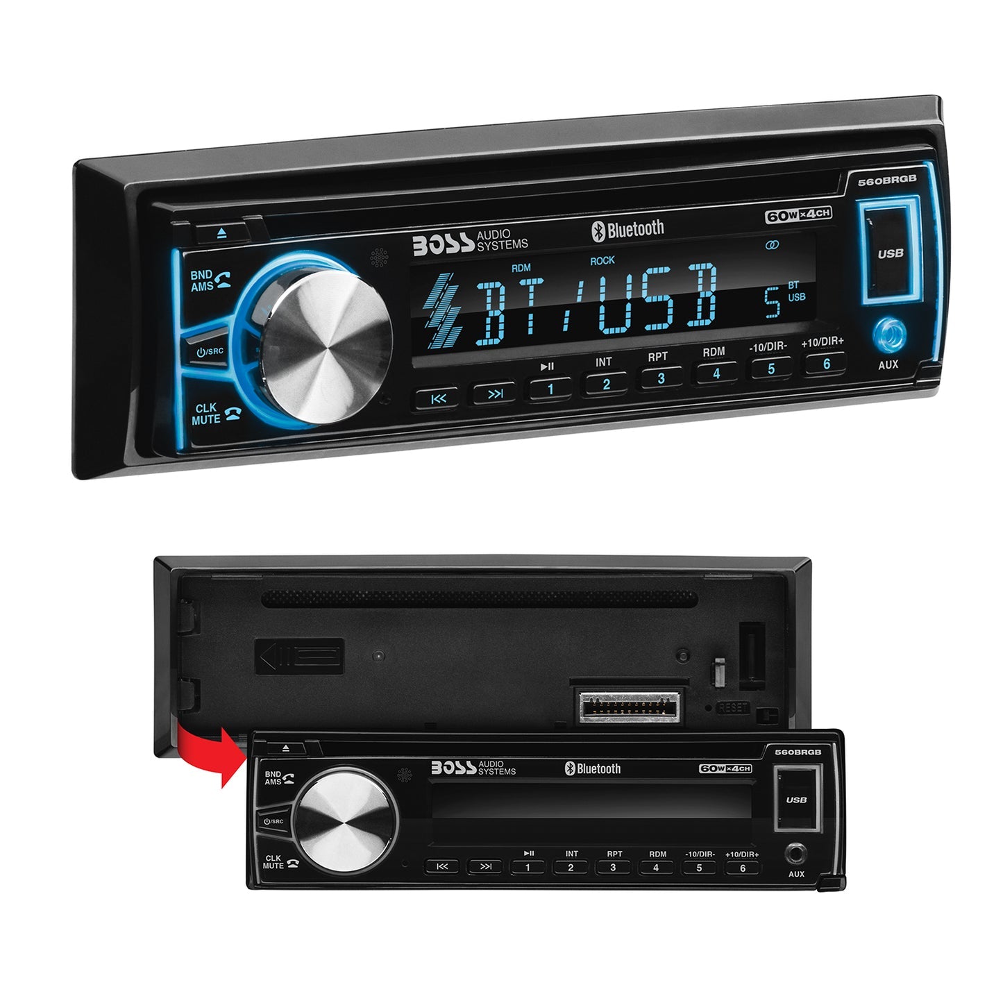 BOSS Elite 560BRGB single-DIN Bluetooth CD receiver