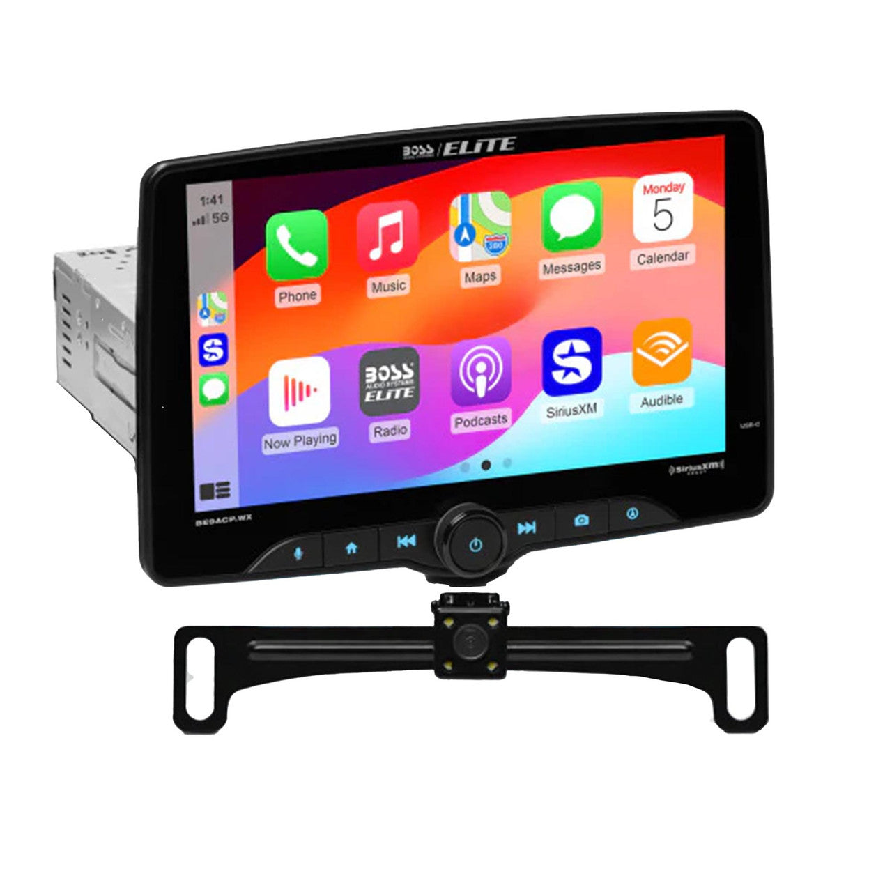 BOSS Elite BE9ACP.XC 9-inch wired Apple CarPlay and Android Auto receiver with backup camera