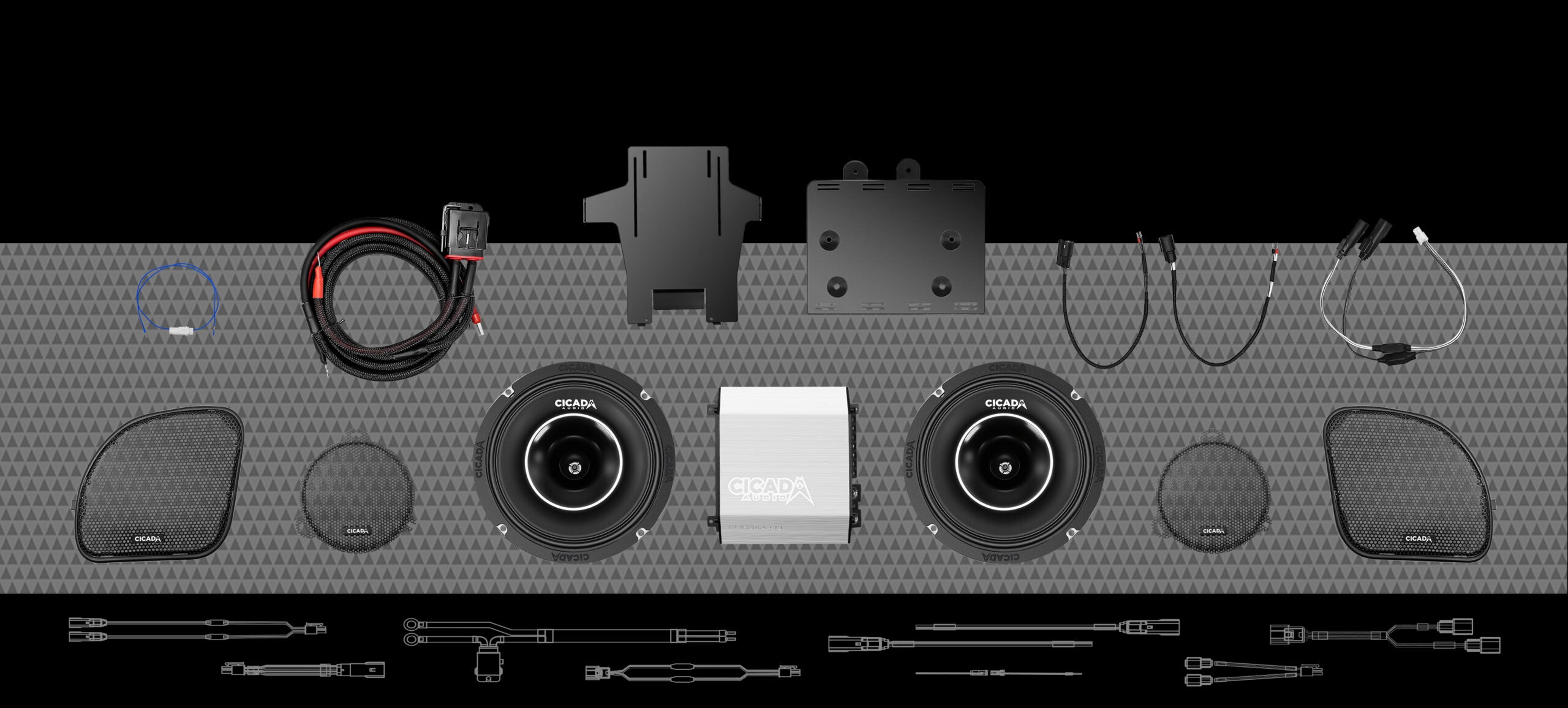 Cicada Audio 14FLXPCH-4X2 Level 3 PRO 2014-2023 Harley-Davidson Touring front-stage system
