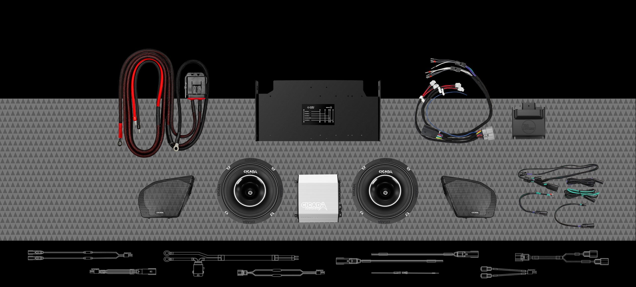 Cicada Audio 24FLXPCH-4X2RG Level 3 PRO 2024+ Road Glide front-stage system