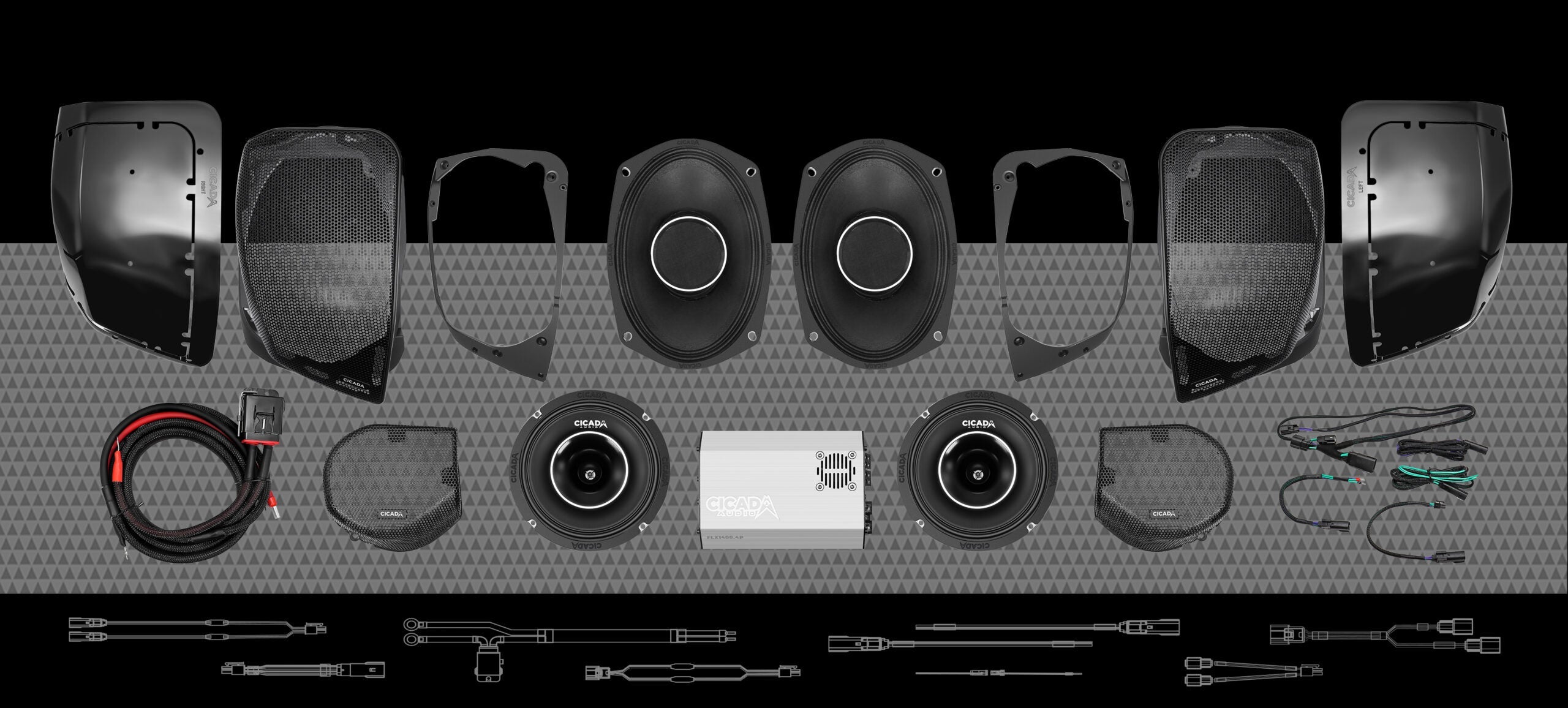 Cicada Audio 24FLXPCH-4X4SG Level 3 PRO 2024+ Street Glide full-stage system