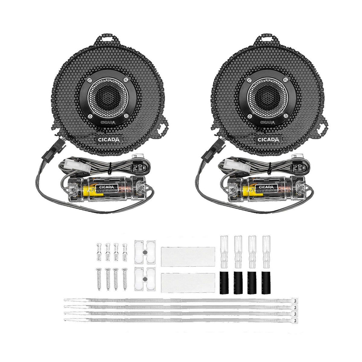 Cicada Audio CHDSGGTK 2014-2023 Harley-Davidson Street Glide grilles with RR075T tweeters