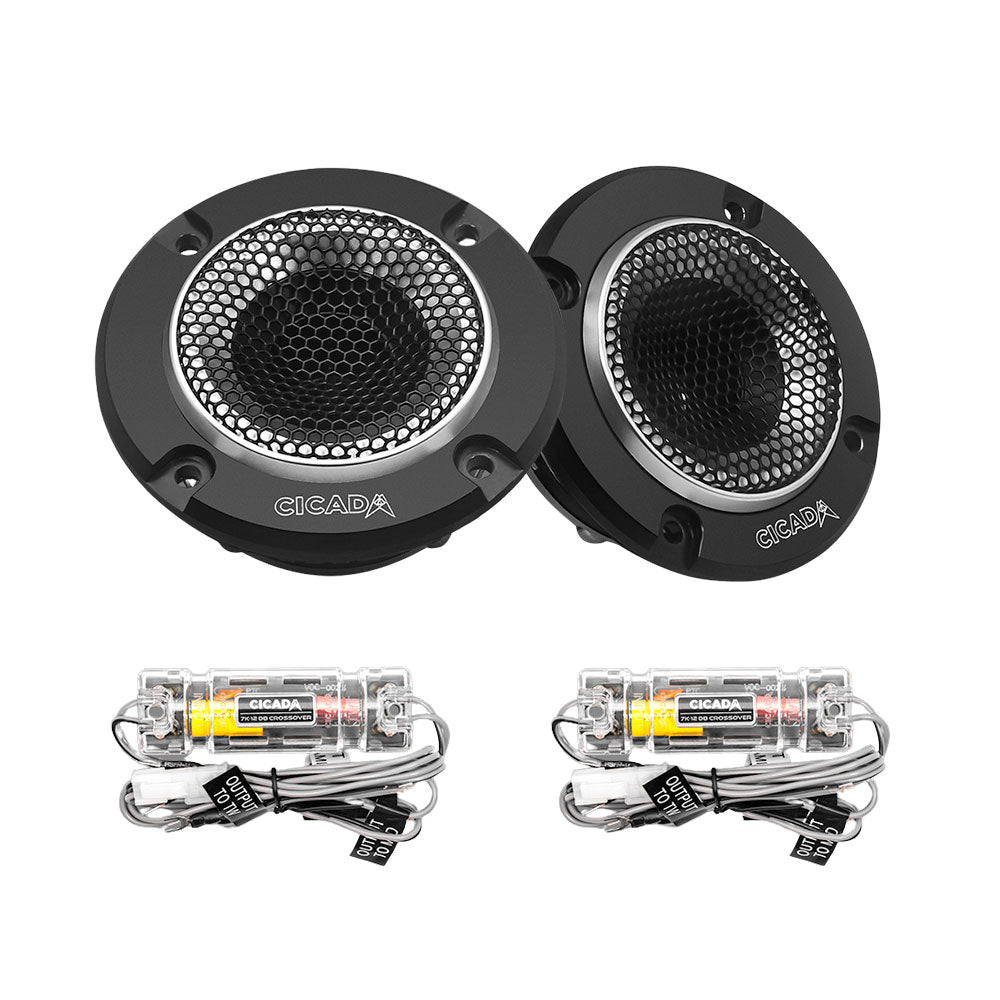 Cicada Audio RR075T 4-ohm shallow horn tweeters with crossovers