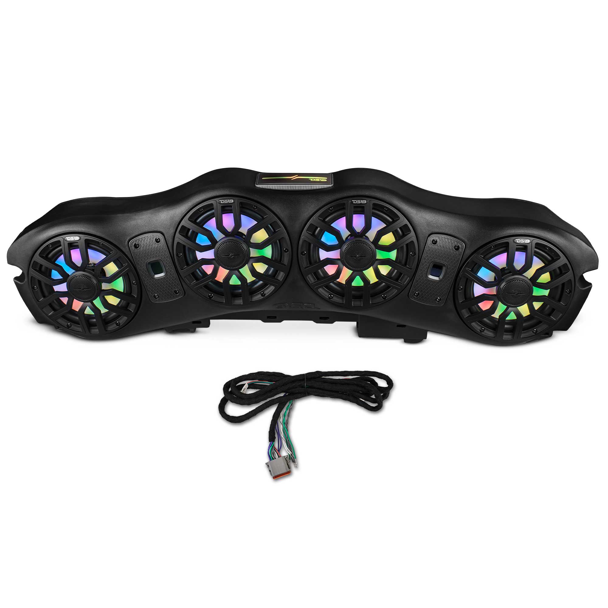 DS18 JL24-SBAR/BKLD black 2024+ Jeep JL JLU JT sound bar loaded with four NXL-IQ8 speakers