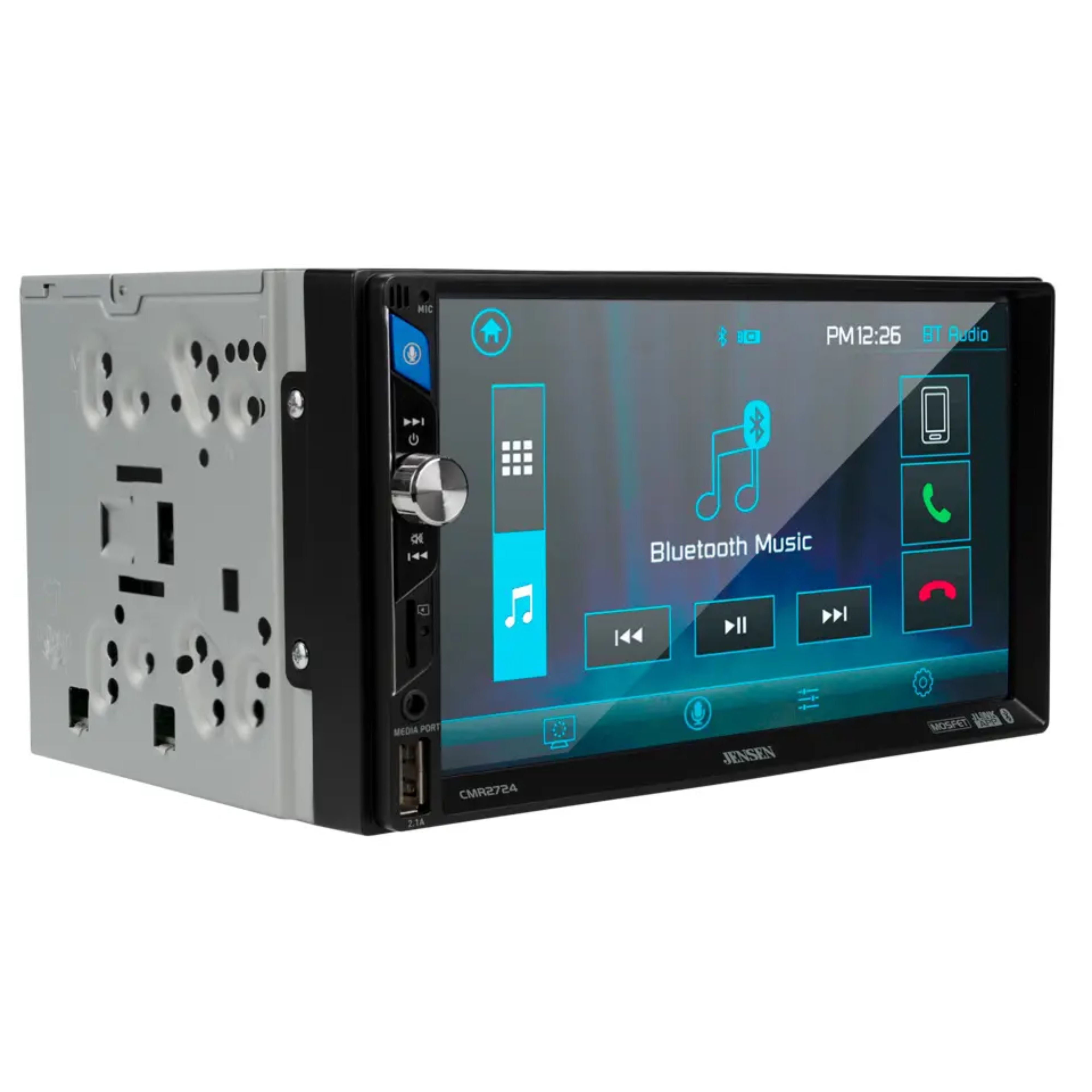 7" Touchscreen Bluetooth Receiver w/Push-to-Talk Voice Assist & Media Playback
