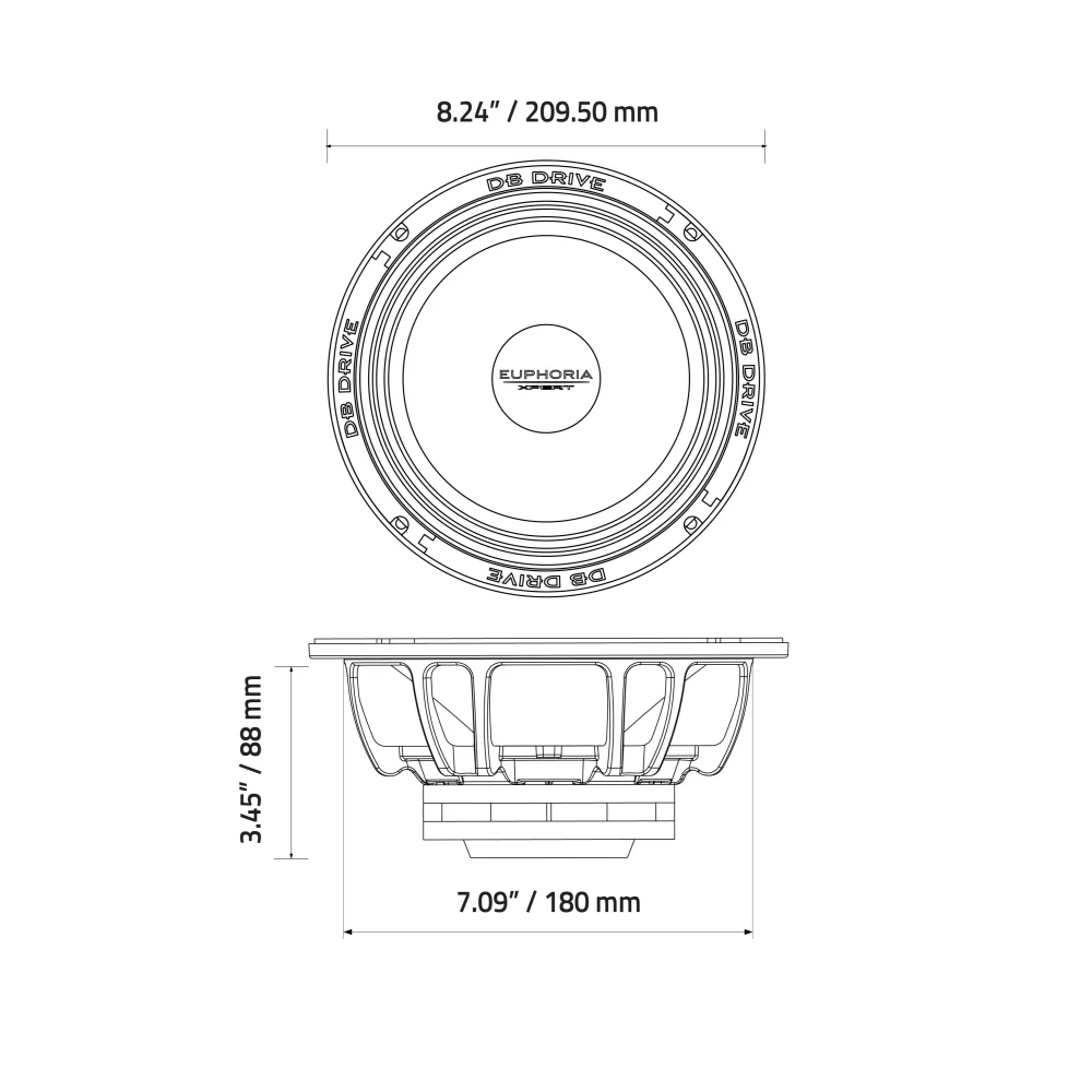 Exm8n-cf: 8 In. Neo Carbon Fiber Midrange - Sms Car Audio