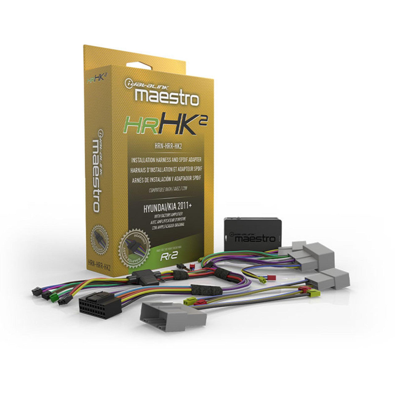 iDatalink Maestro HRN-HRR-HK2 radio replacement T-harness for amplified Hyundai Kia and Genesis systems