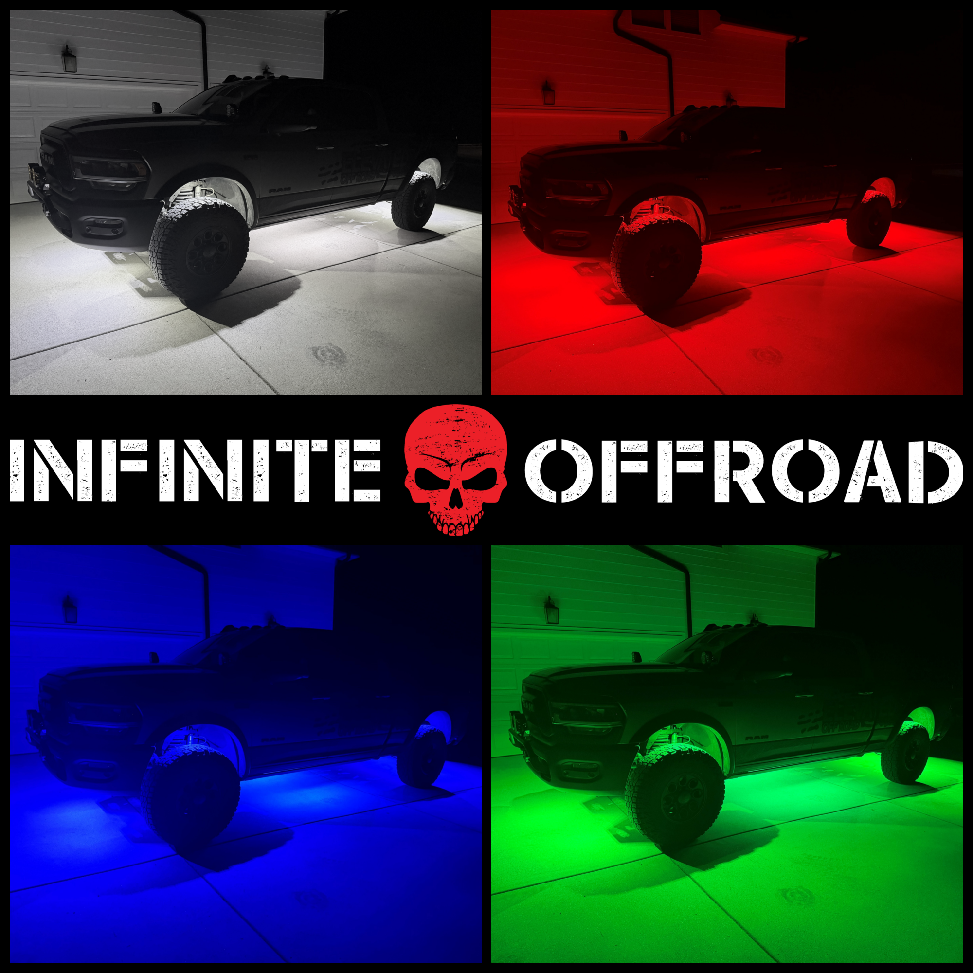 Infinite Offroad Truck Jeep RGB+W Rock Light Kit manufacturer gallery image
