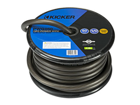 Kicker 46PWG050 Gray 1/0 AWG Hyper-Flex OFC power wire 50 ft