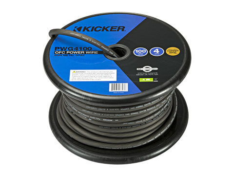 Kicker 46PWG4100 Gray 4 AWG Hyper-Flex OFC power wire 100 ft
