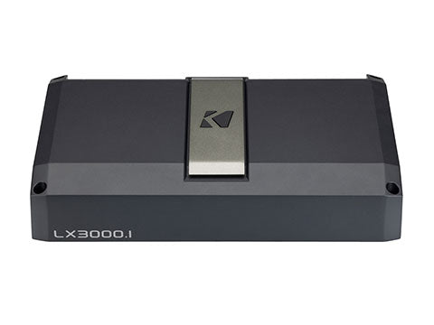 Kicker LX Series high-power mono amplifier front view